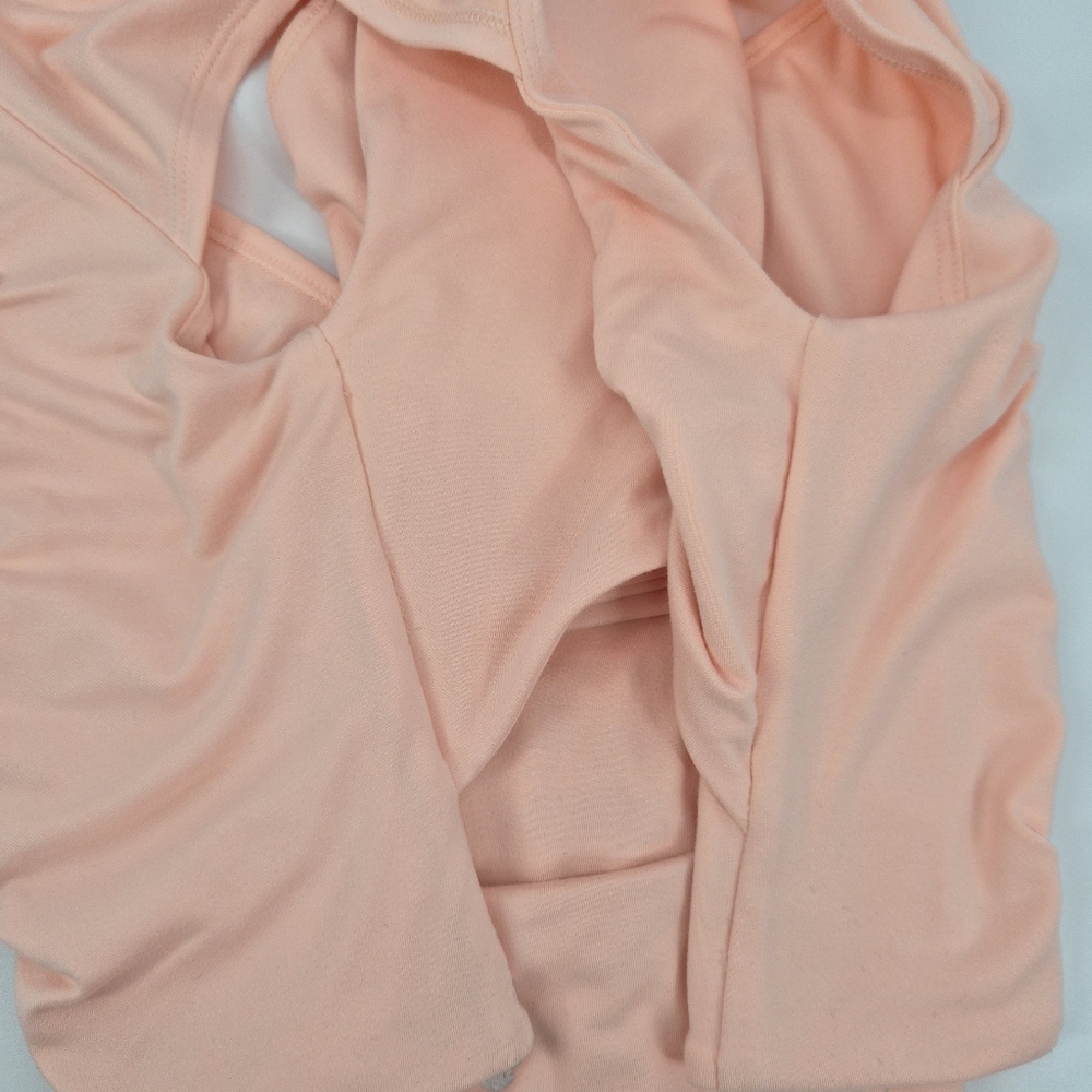 Free People FP Movement Breathe Deeper Crop Tank Top‎ Size Large Pastel Peach - Picture 5 of 7
